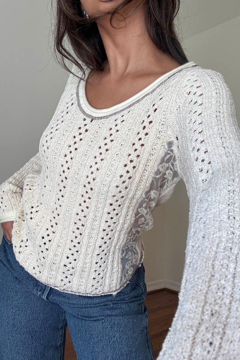 Knit Crochet Long Sleeve Top