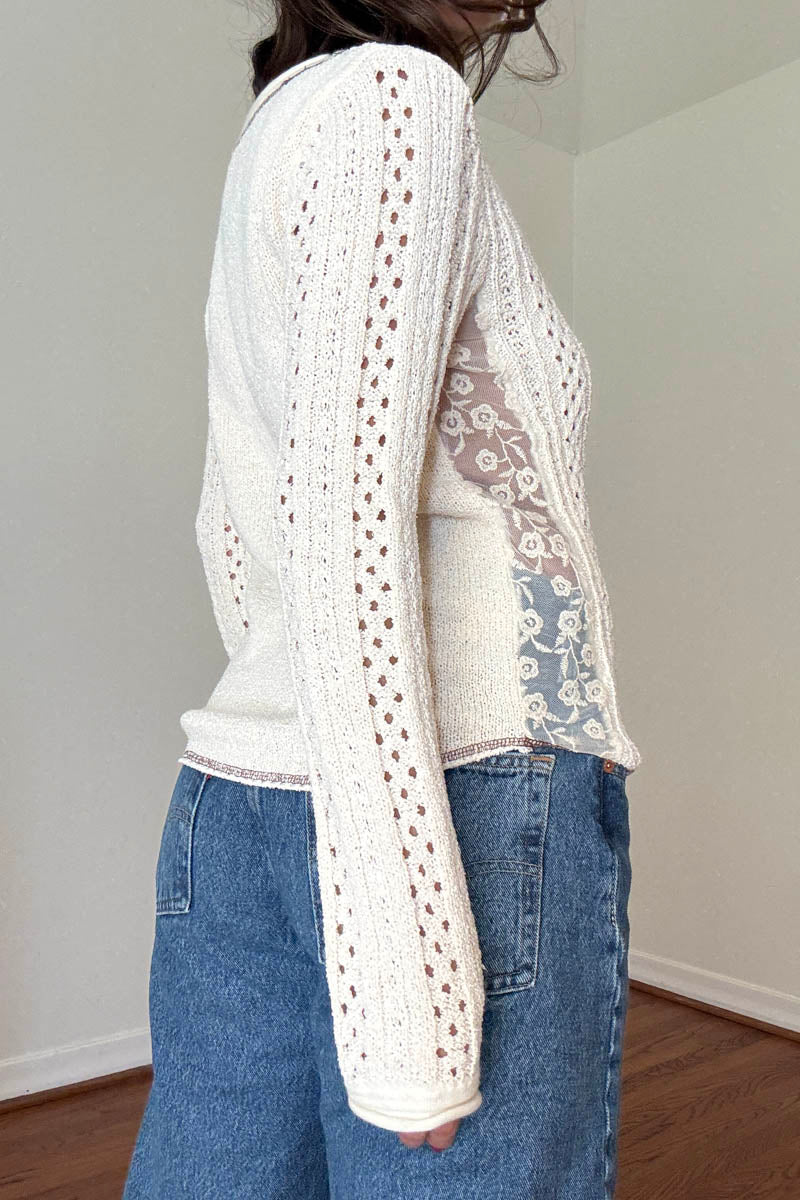 Knit Crochet Long Sleeve Top