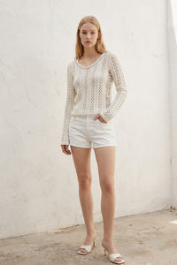 Knit Crochet Long Sleeve Top