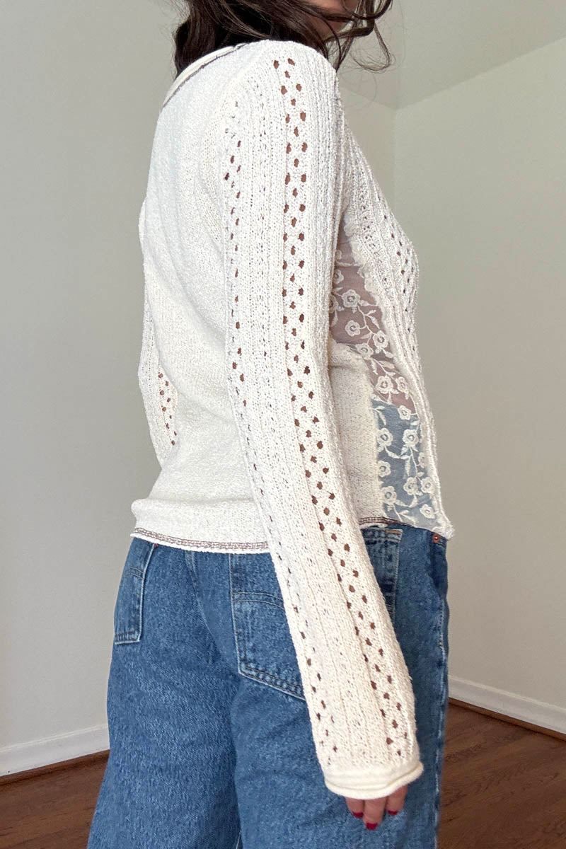 Knit Crochet Long Sleeve Top