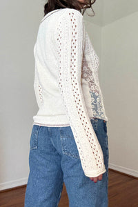 Knit Crochet Long Sleeve Top