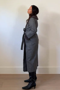Faux Fur Trim Leather Look Coat