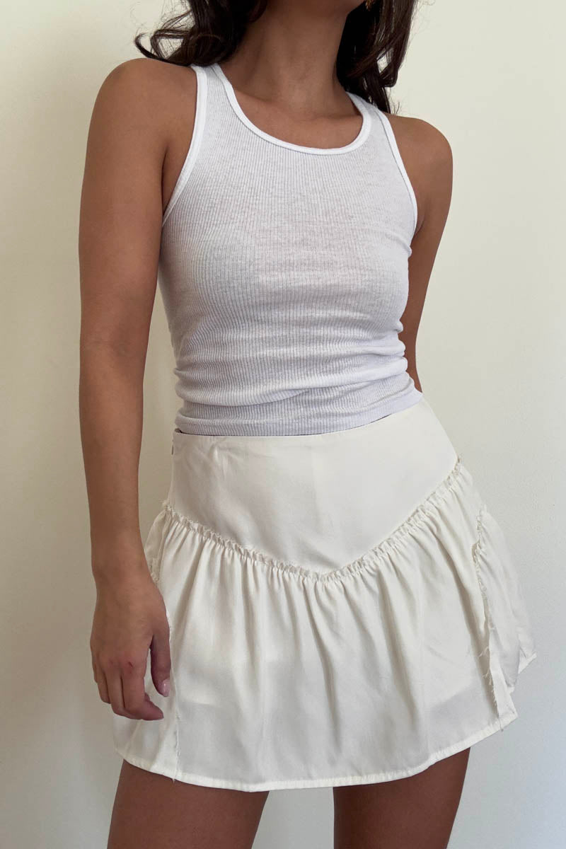 Mid Waist Ruffle Mini Skort