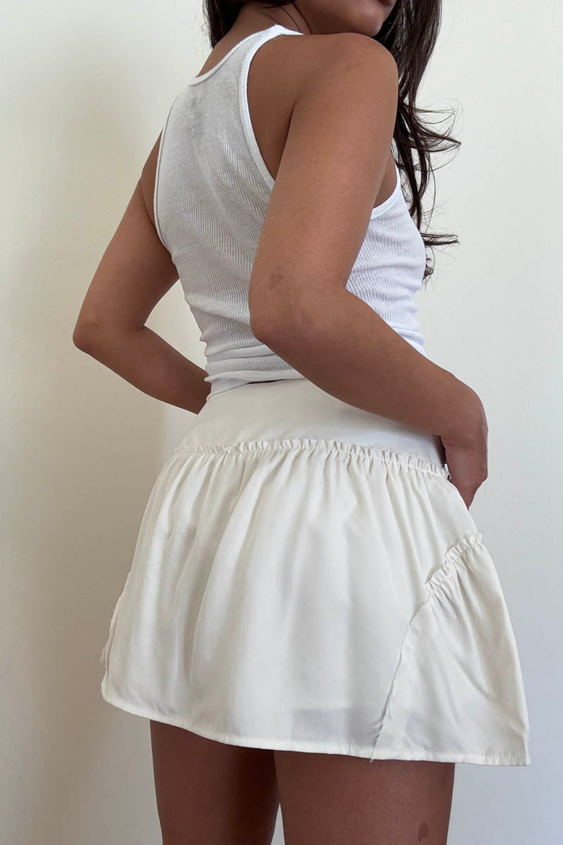 Mid Waist Ruffle Mini Skort