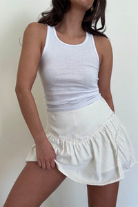 Mid Waist Ruffle Mini Skort