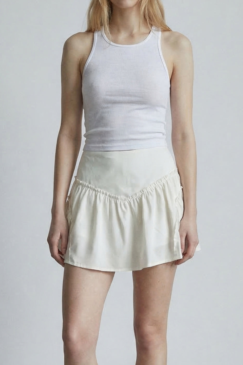 Mid Waist Ruffle Mini Skort