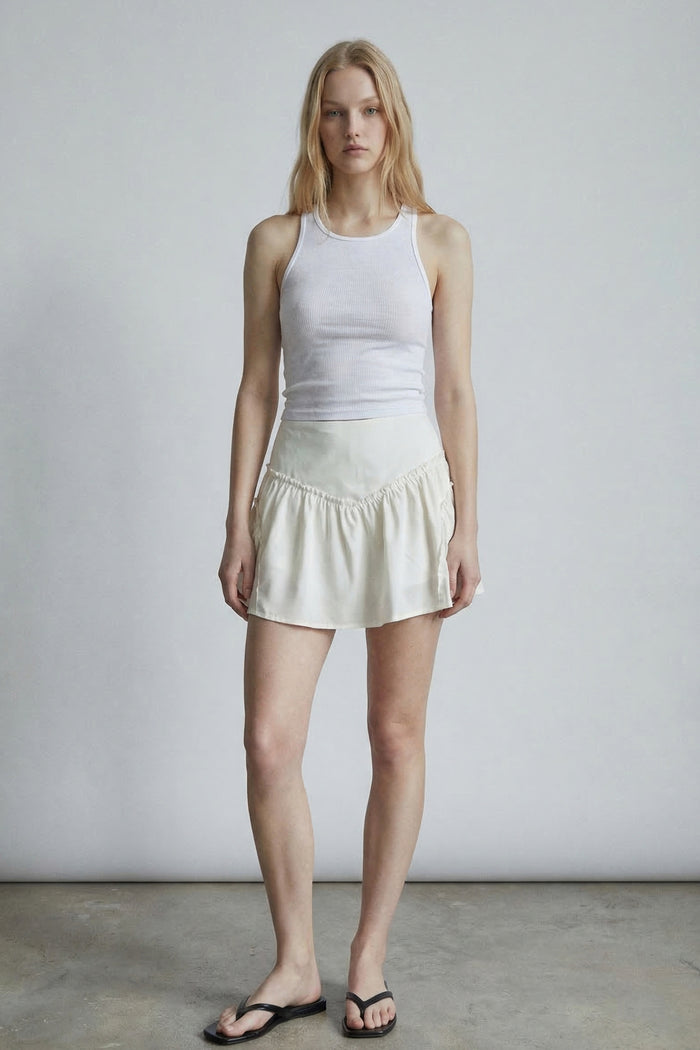 Mid Waist Ruffle Mini Skort