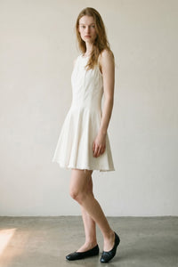 Denim Sleeveless Flare Mini Dress
