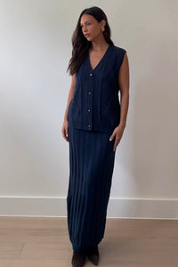 Knit Vest Top And Maxi Skirt Set