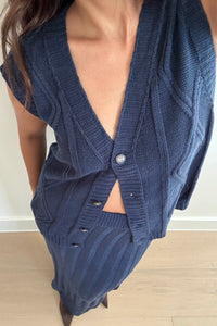 Knit Vest Top And Maxi Skirt Set