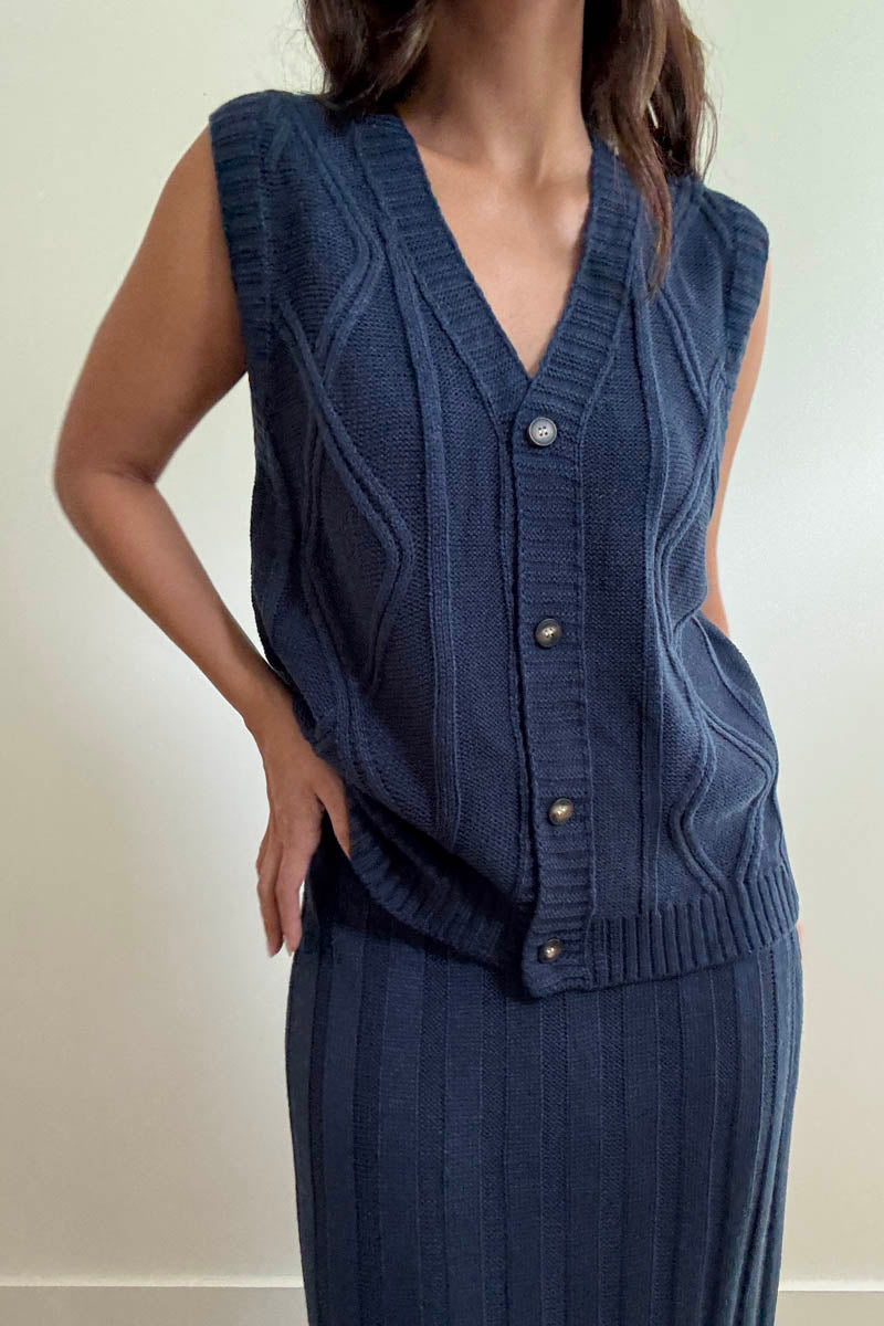 Knit Vest Top And Maxi Skirt Set