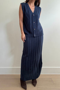 Knit Vest Top And Maxi Skirt Set