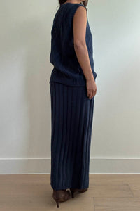 Knit Vest Top And Maxi Skirt Set