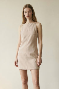 Sleeveless High Neck A-Line Mini Dress
