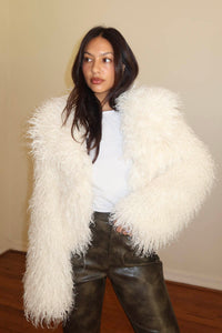 Faux Fur Oversized Crop Coat