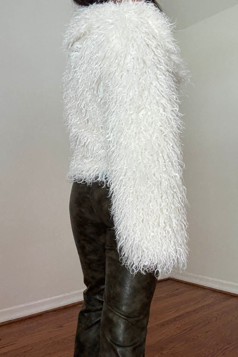 Faux Fur Oversized Crop Coat