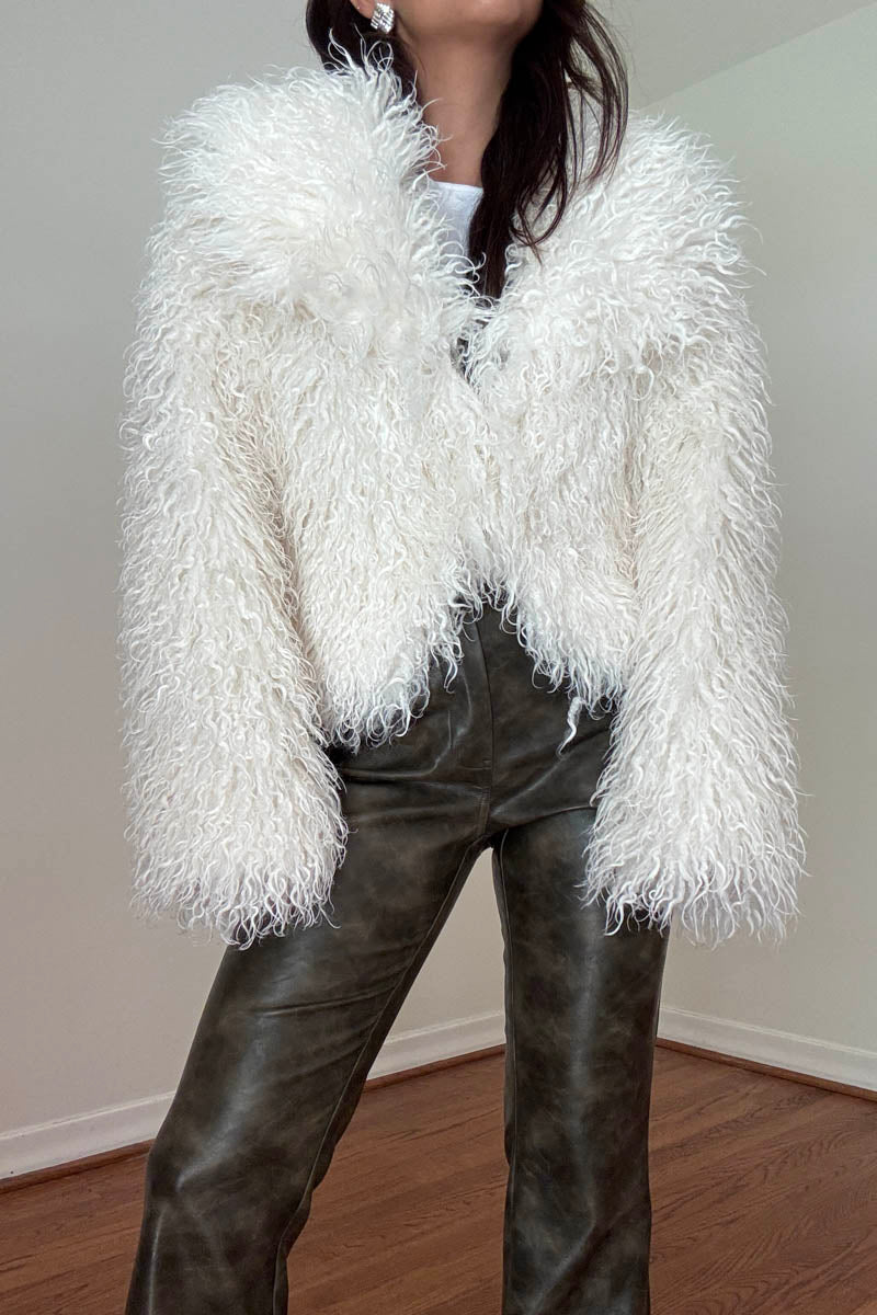 Faux Fur Oversized Crop Coat