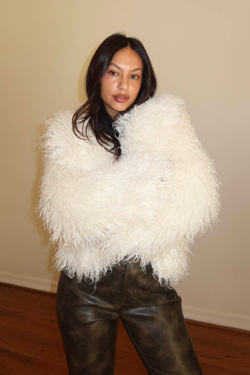 Faux Fur Oversized Crop Coat