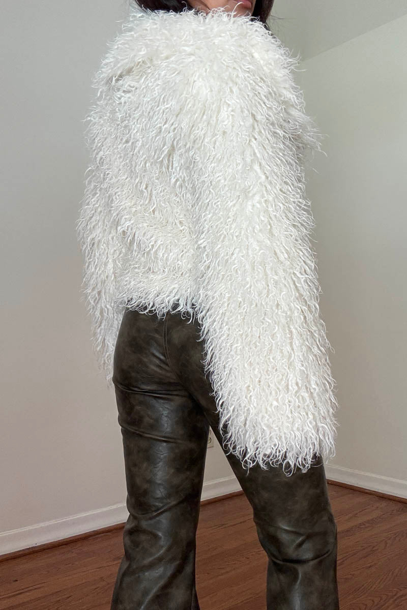 Faux Fur Oversized Crop Coat