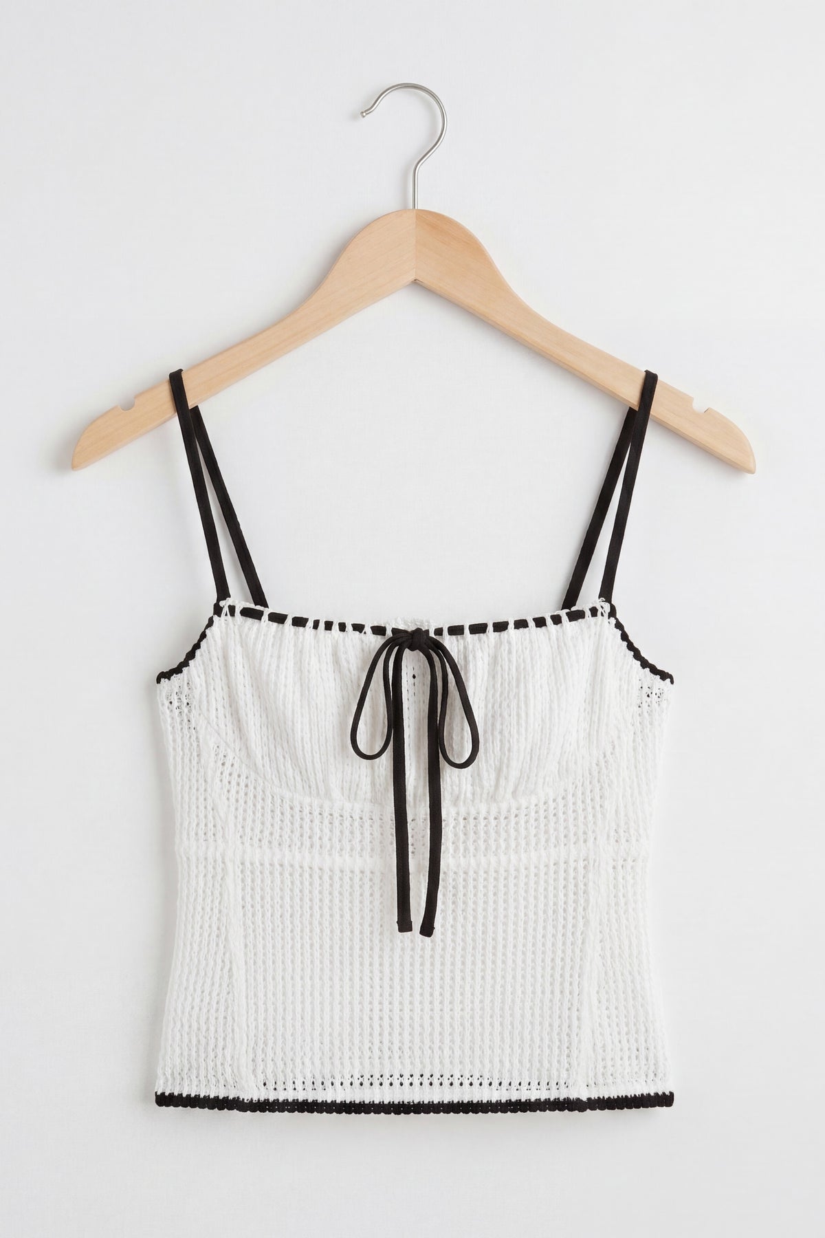 Ribbon Contrast Spaghetti Strap Cami Top