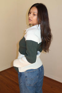 Collared Shirt Stripe Sweater