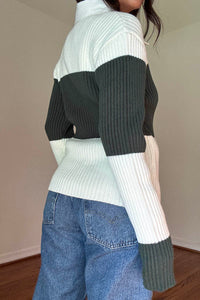 Collared Shirt Stripe Sweater