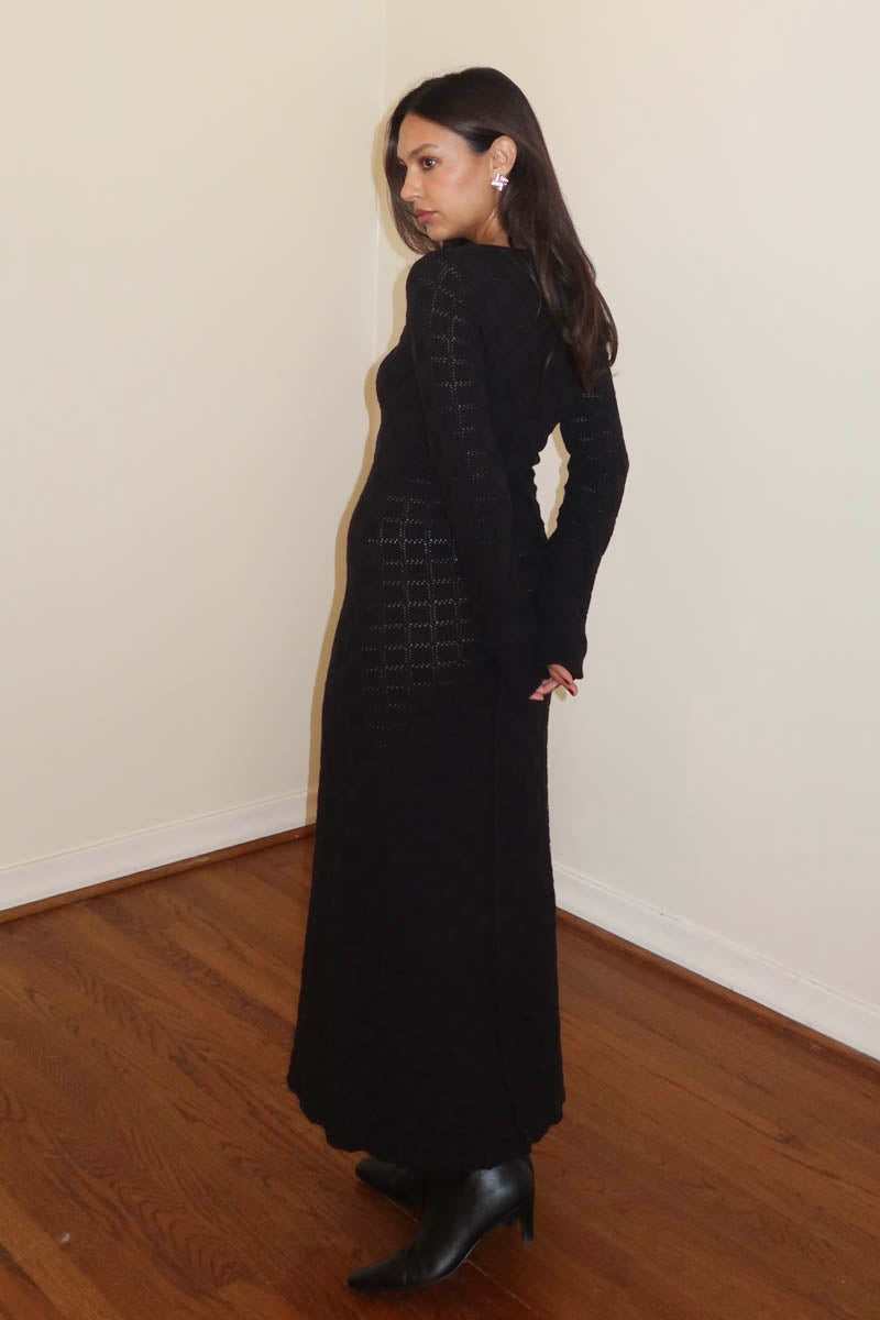 Knit Long Sleeves Maxi Dress