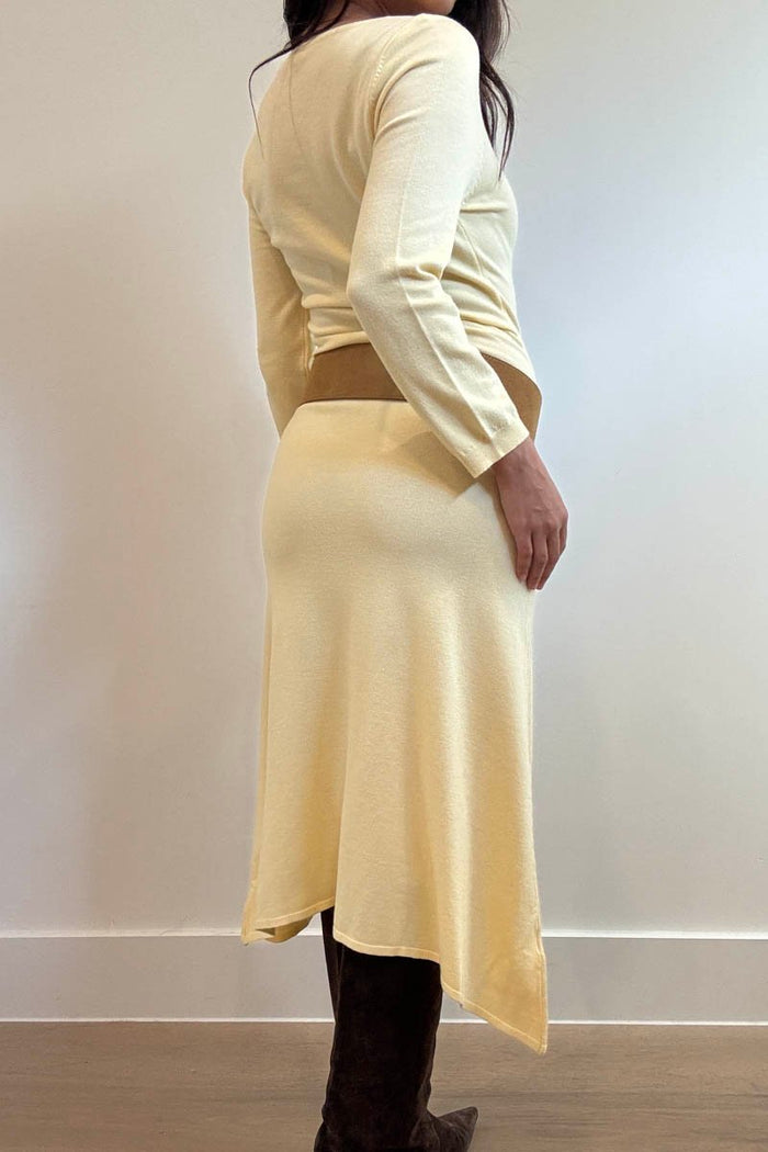 Knit Scoop Neck Fitted Midi Dress