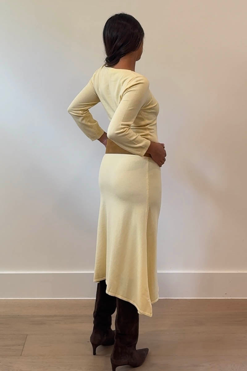 Knit Scoop Neck Fitted Midi Dress
