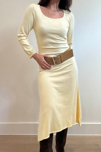 Knit Scoop Neck Fitted Midi Dress