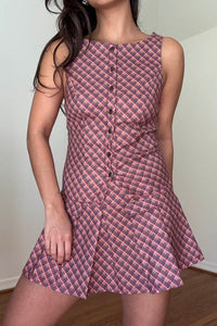 Plaid Sleeveless Vest Pleated Mini Skirt Set