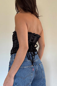 Strapless Sweetheart Lace-Up Corset Top