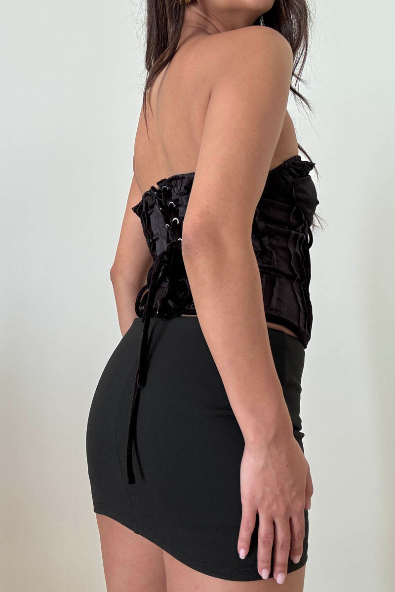 Strapless Sweetheart Lace-Up Corset Top