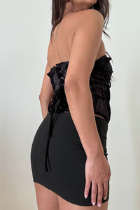 Strapless Sweetheart Lace-Up Corset Top