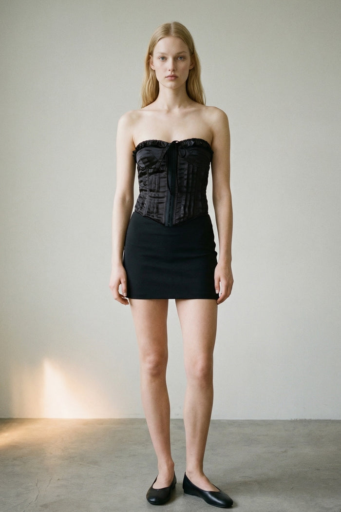 Strapless Sweetheart Lace-Up Corset Top