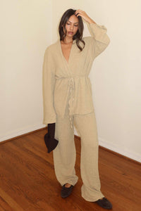 Belted Kimono W/ Wide Leg Pants