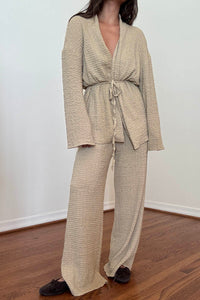 Belted Kimono W/ Wide Leg Pants