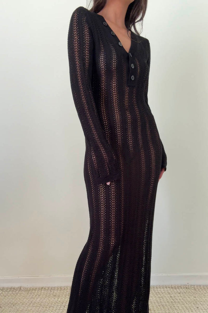 Knit Long Sleeves Maxi Dress
