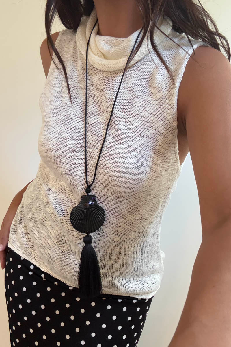 Knit Sleeveless Turtleneck Top