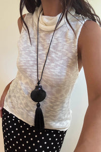 Knit Sleeveless Turtleneck Top