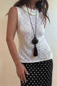 Knit Sleeveless Turtleneck Top