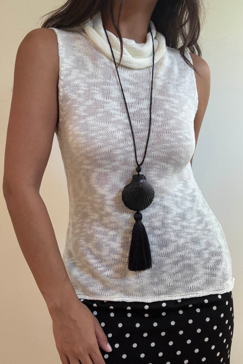 Knit Sleeveless Turtleneck Top
