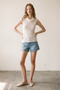 Knit Sleeveless Turtleneck Top