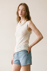 Knit Sleeveless Turtleneck Top