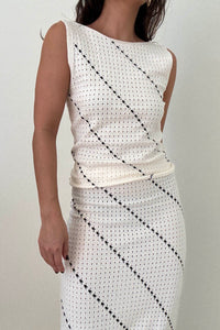 Crochet Knit Tank Top Midi Skirt Set