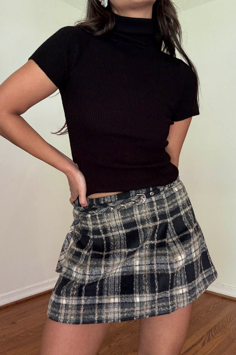 Plaid A-Line Skirt