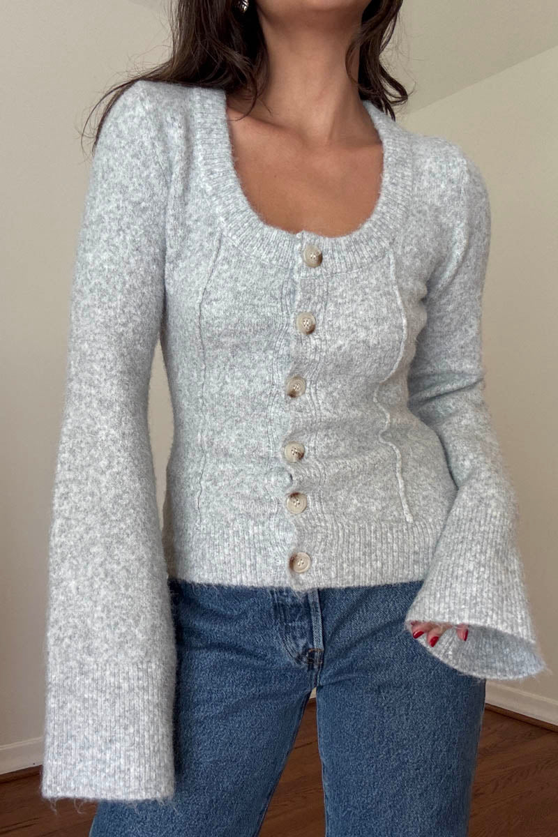 Knit Scoop Neck Cardigan