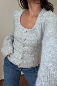 Knit Scoop Neck Cardigan