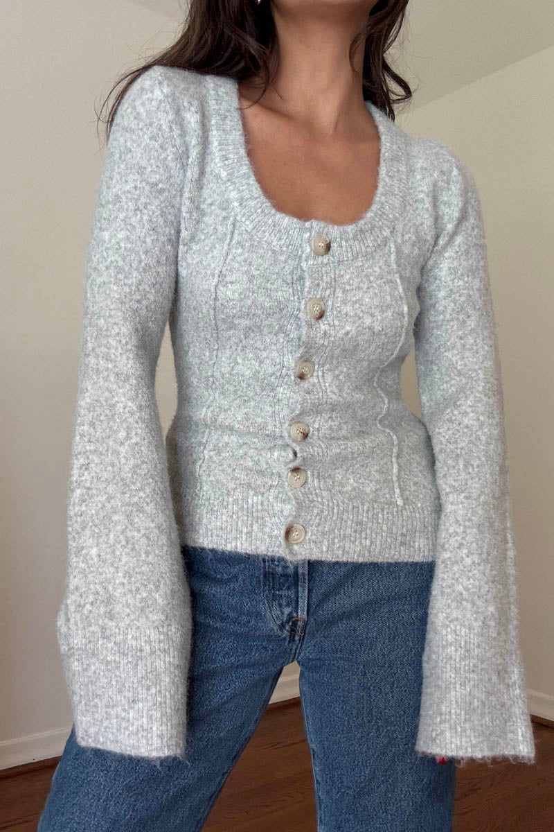 Knit Scoop Neck Cardigan