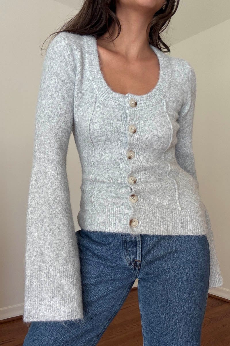 Knit Scoop Neck Cardigan